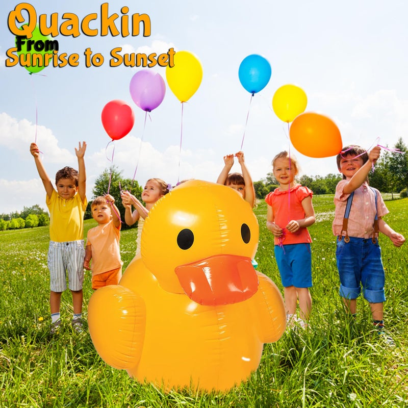 Fun Express Giant Inflatable Rubber Duck 4 Feet - Large Yellow Duck Pool Float for Birthday Party Decorations | Big Rubber Ducky for Baby Showers, Easter Decor & Outdoor Events | Premium Vinyl Design - Image 5